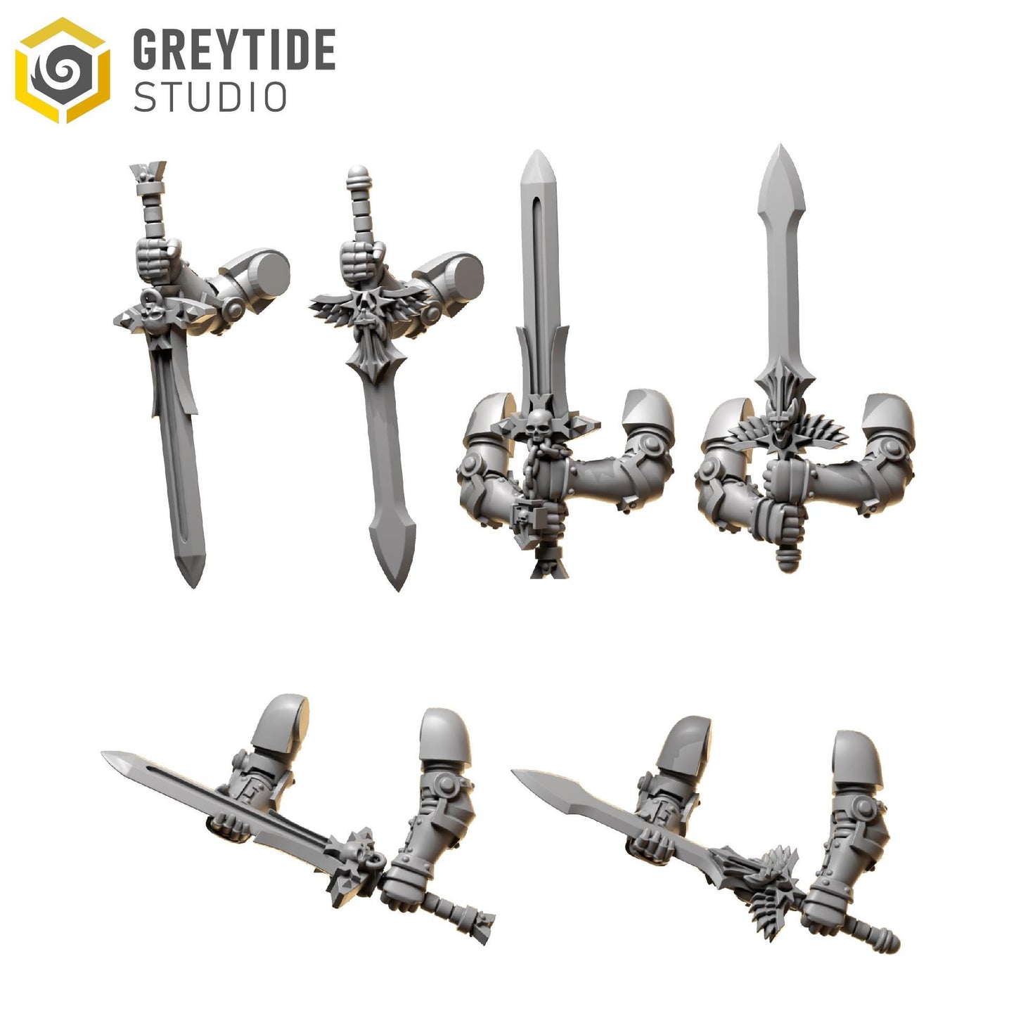 Two Handed Swords | Set of 6 Pieces | GreyTide Studio - Eternal Pilgrims | 12K Prints
