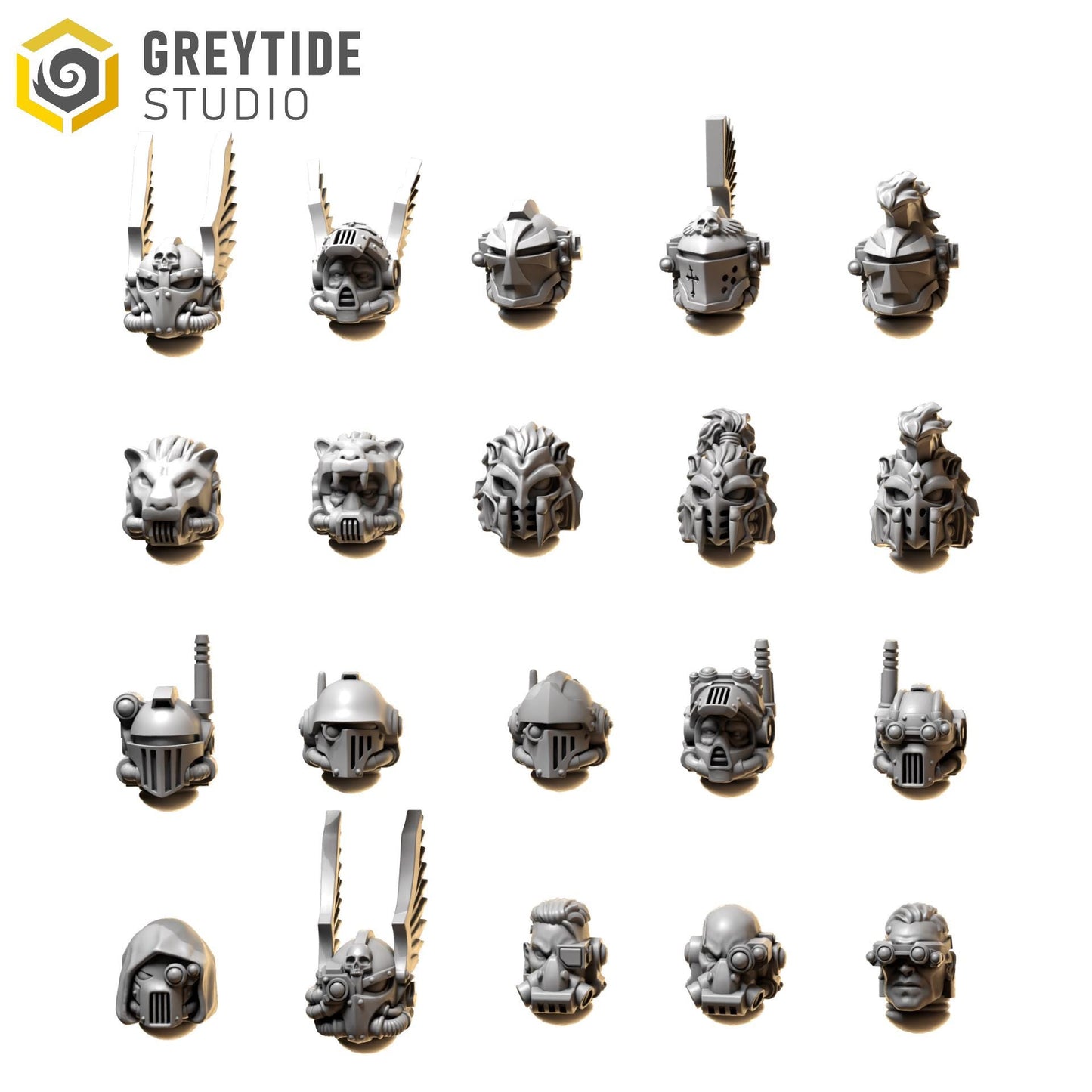 Heads Set 3 | Set of 5 or 20 Pieces | GreyTide Studio - Eternal Pilgrims | 12K Prints