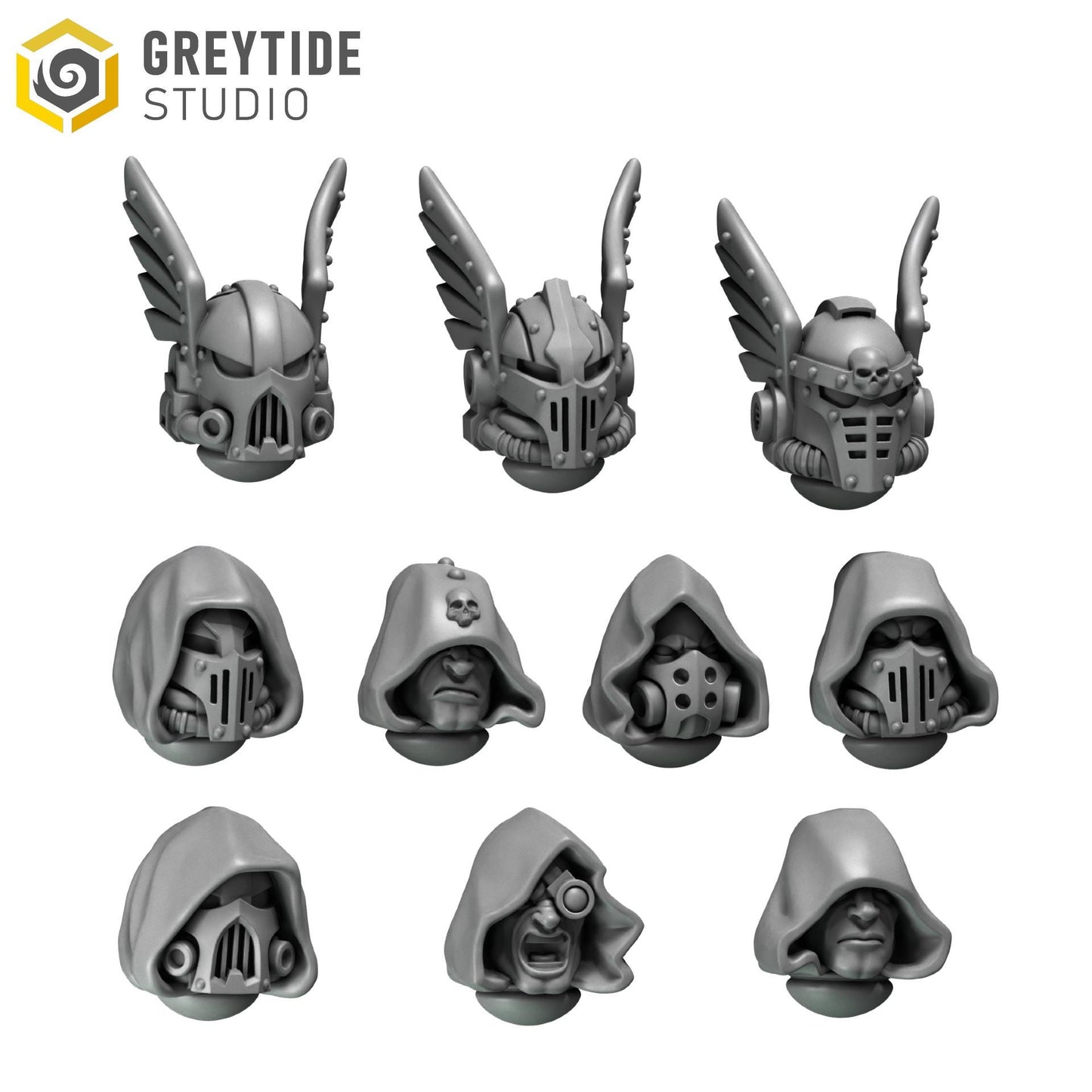 Heads Set 4 | Set of 10 Pieces | GreyTide Studio - Eternal Pilgrims | 12K Prints
