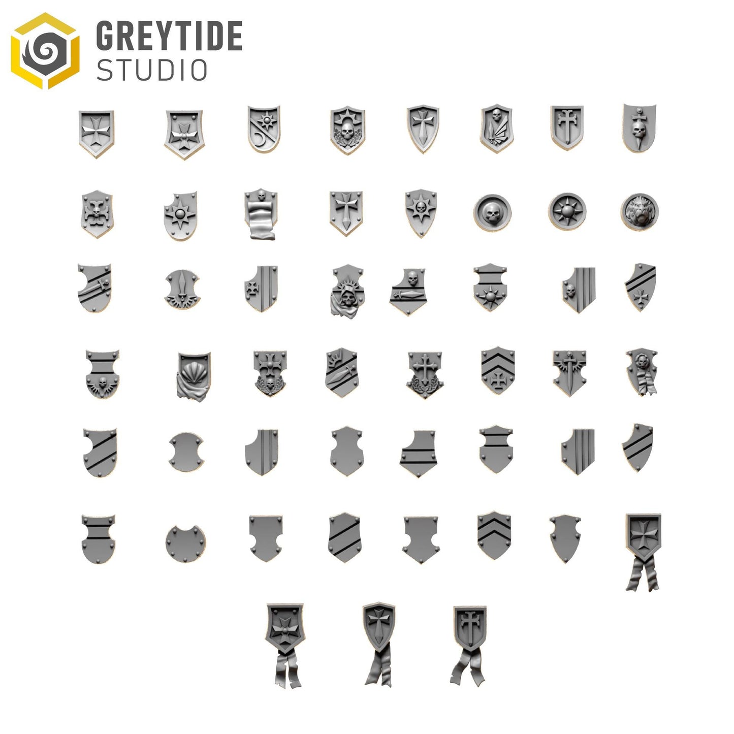 Shoulder Shields | Set of 51 Pieces | GreyTide Studio - Eternal Pilgrims | 12K Prints