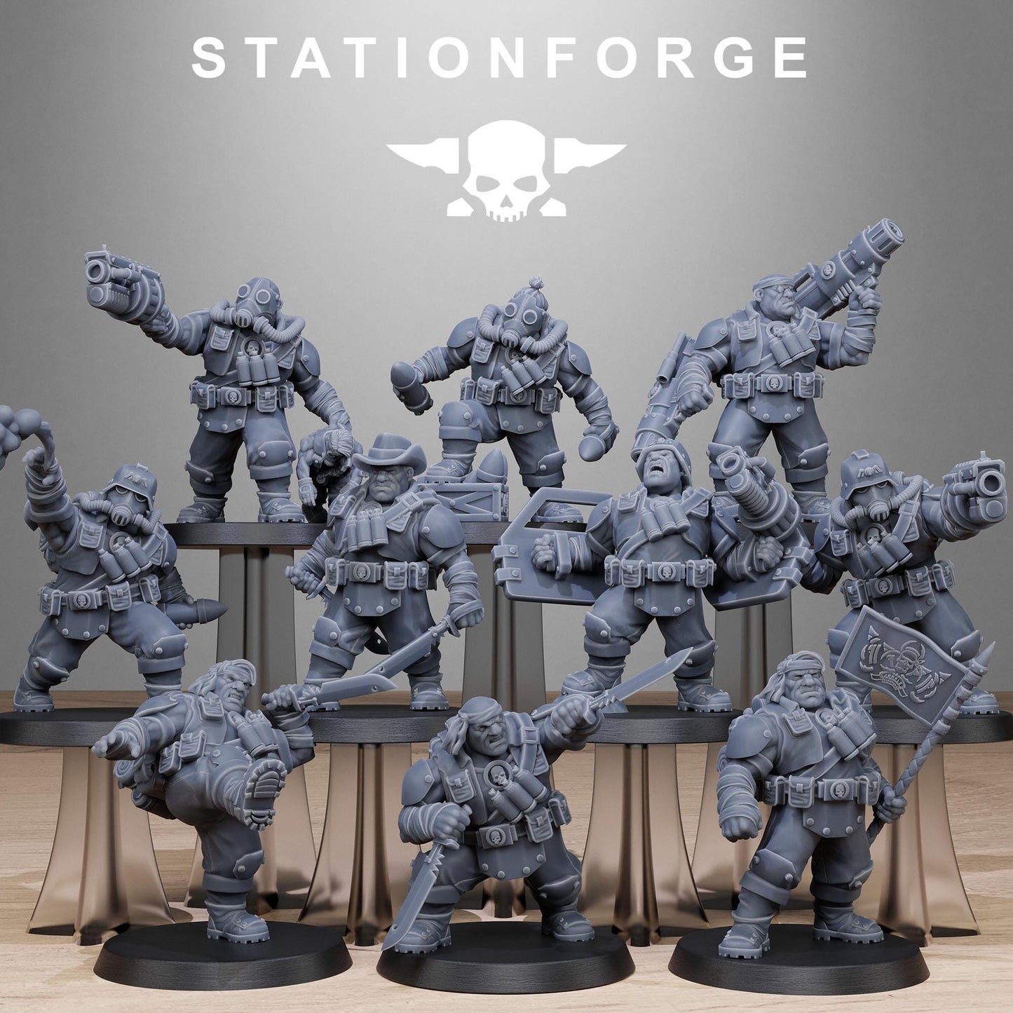 Grimguard Jungle Fighter Mutants | Set of 10 Minis | StationForge | 12K Prints
