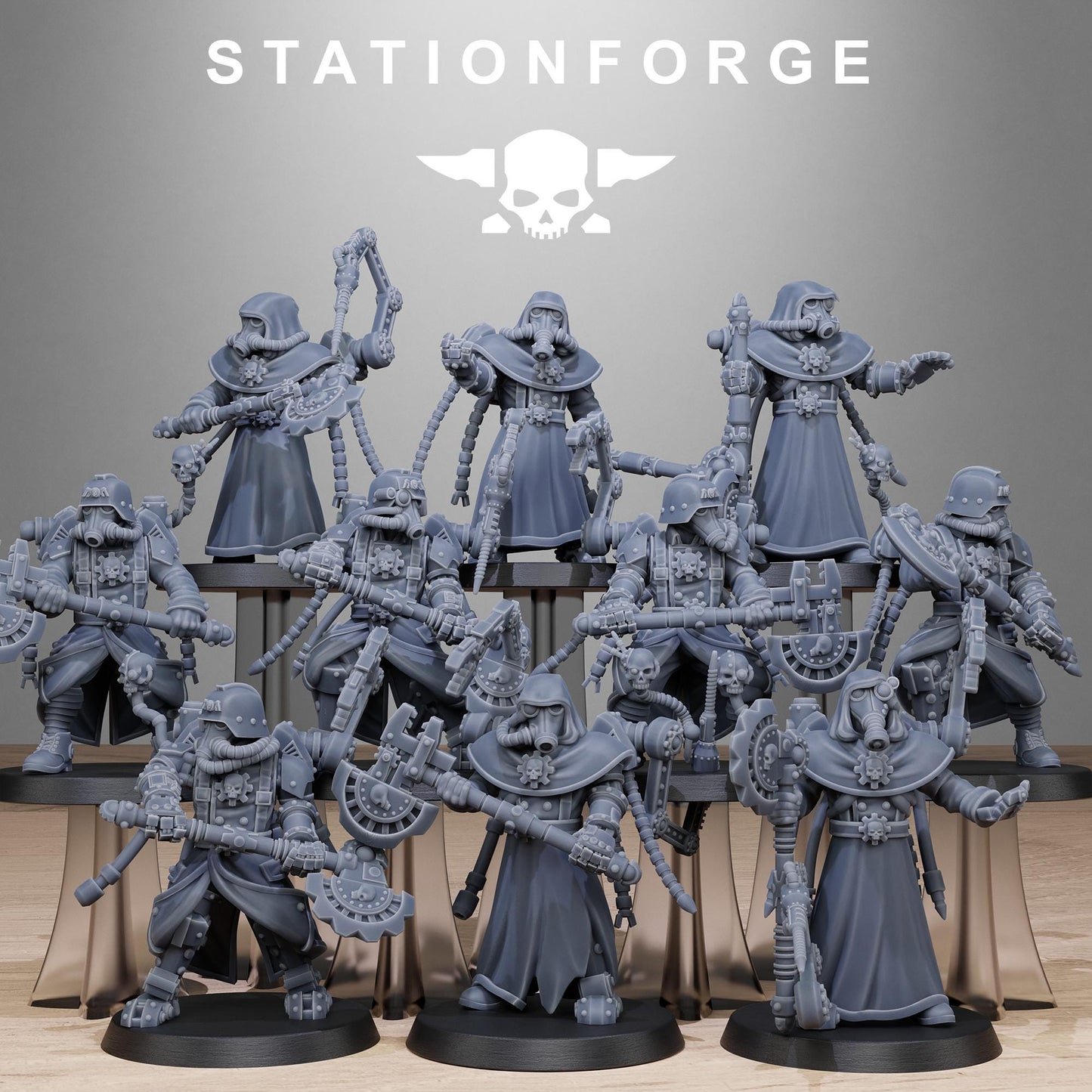 GrimGuard Tech Engineers | Set of 10 Minis | StationForge | 12K Prints