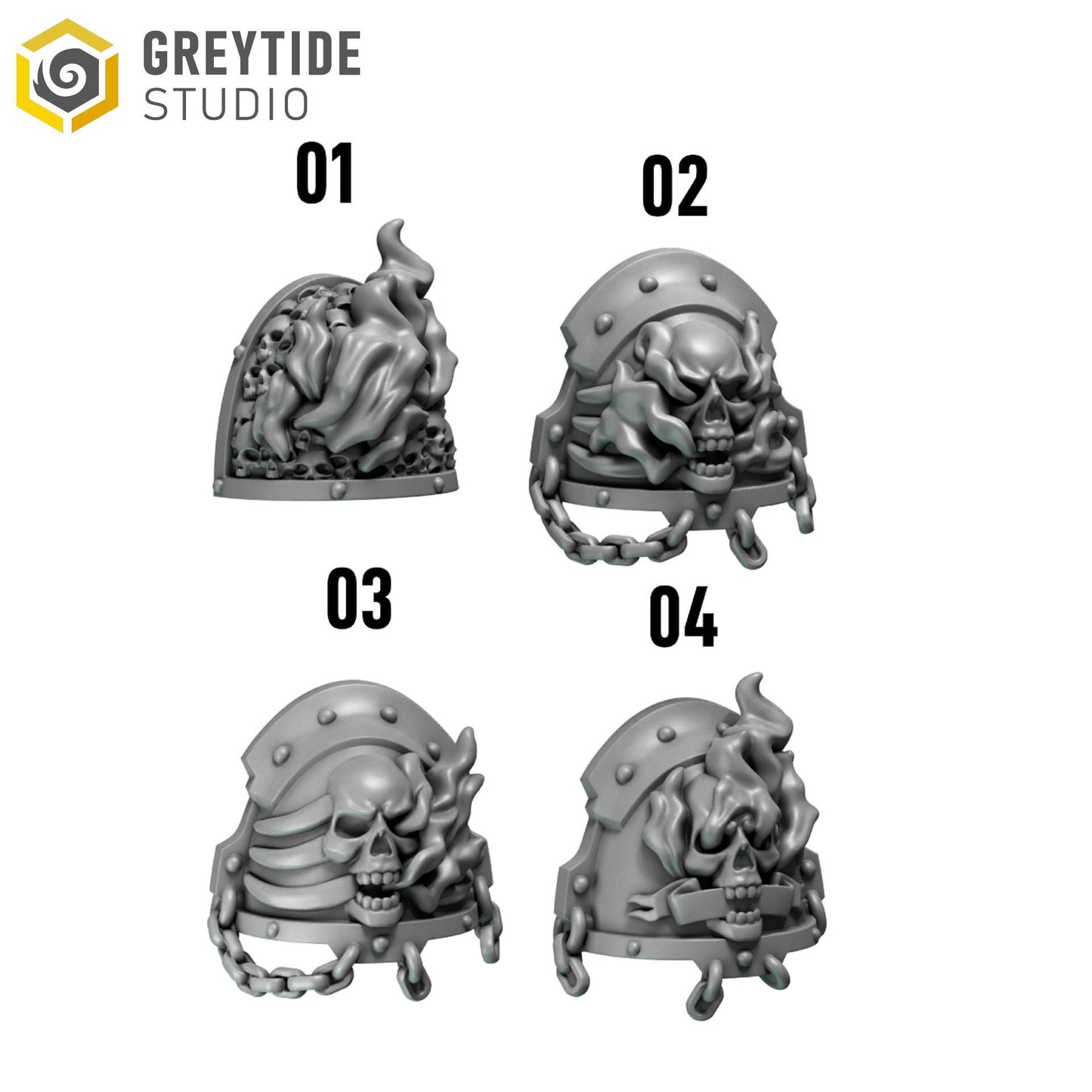 Cursed Company Shoulder Pads | Set of 12 Pieces | GreyTide Studio - Cursed Company | 12K Prints