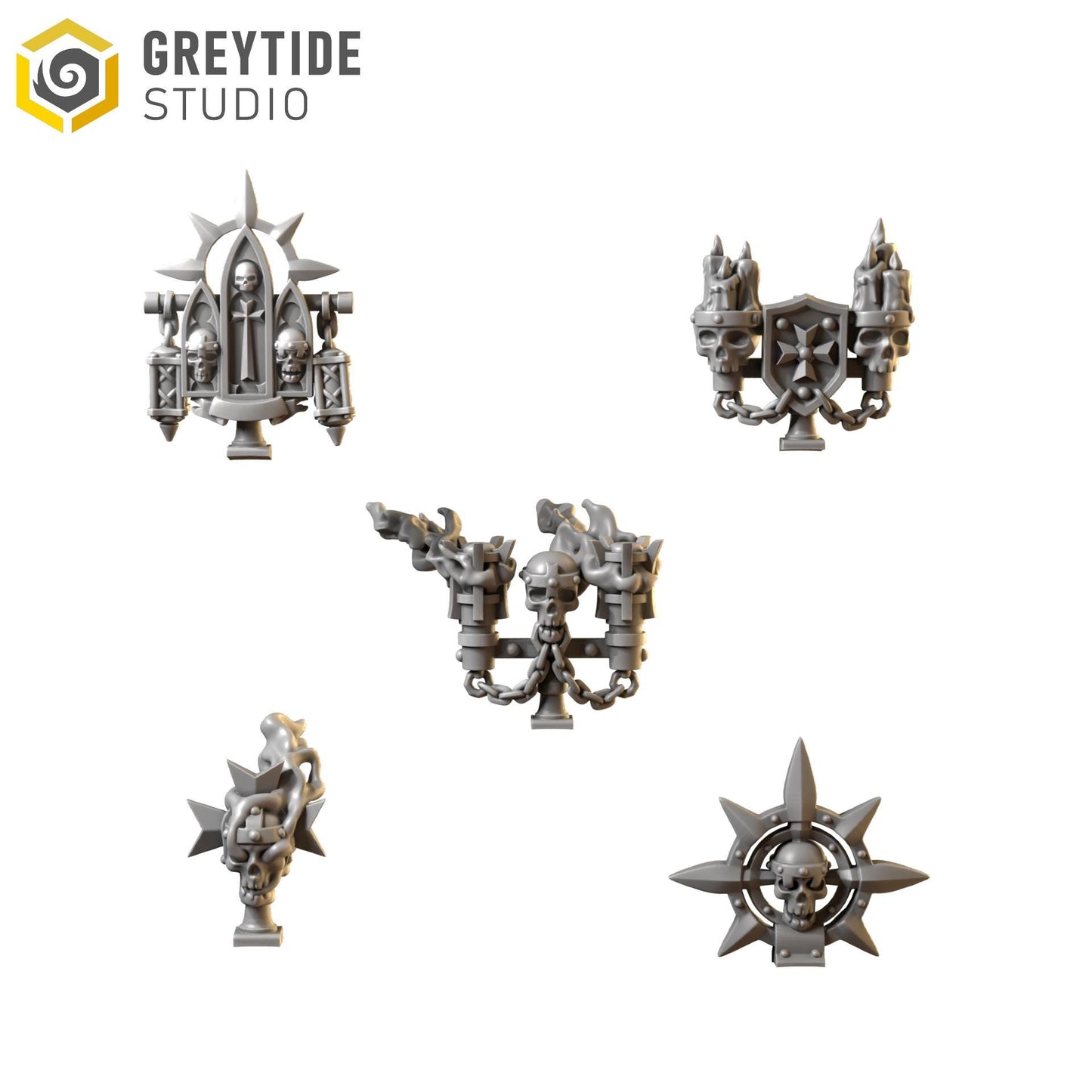 Backpack Toppers | Set of 10 Pieces - Terminator Scale | GreyTide Studio - Eternal Crusaders BIG Armour | 12K Prints