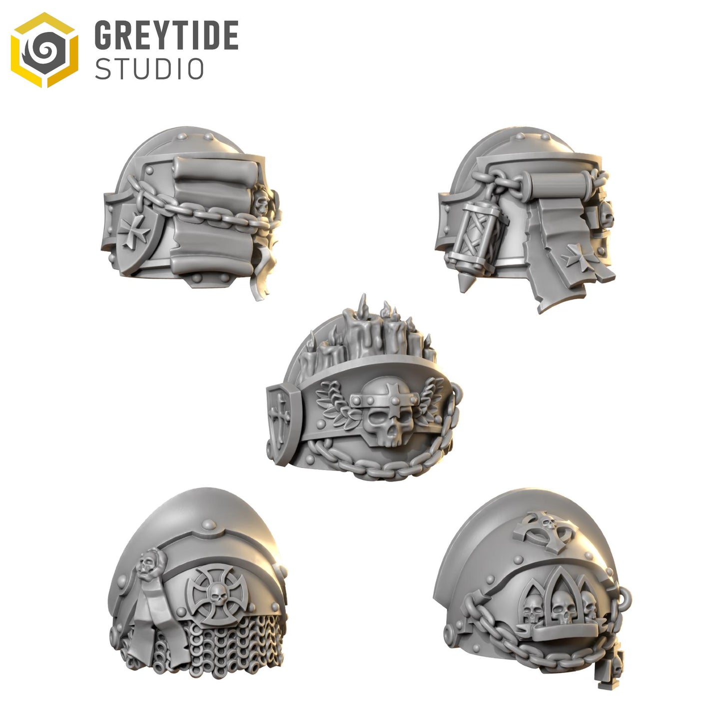 Shoulder Pads 2 | Set of 10 Pieces - Terminator Scale | GreyTide Studio - Eternal Crusaders BIG Armour | 12K Prints