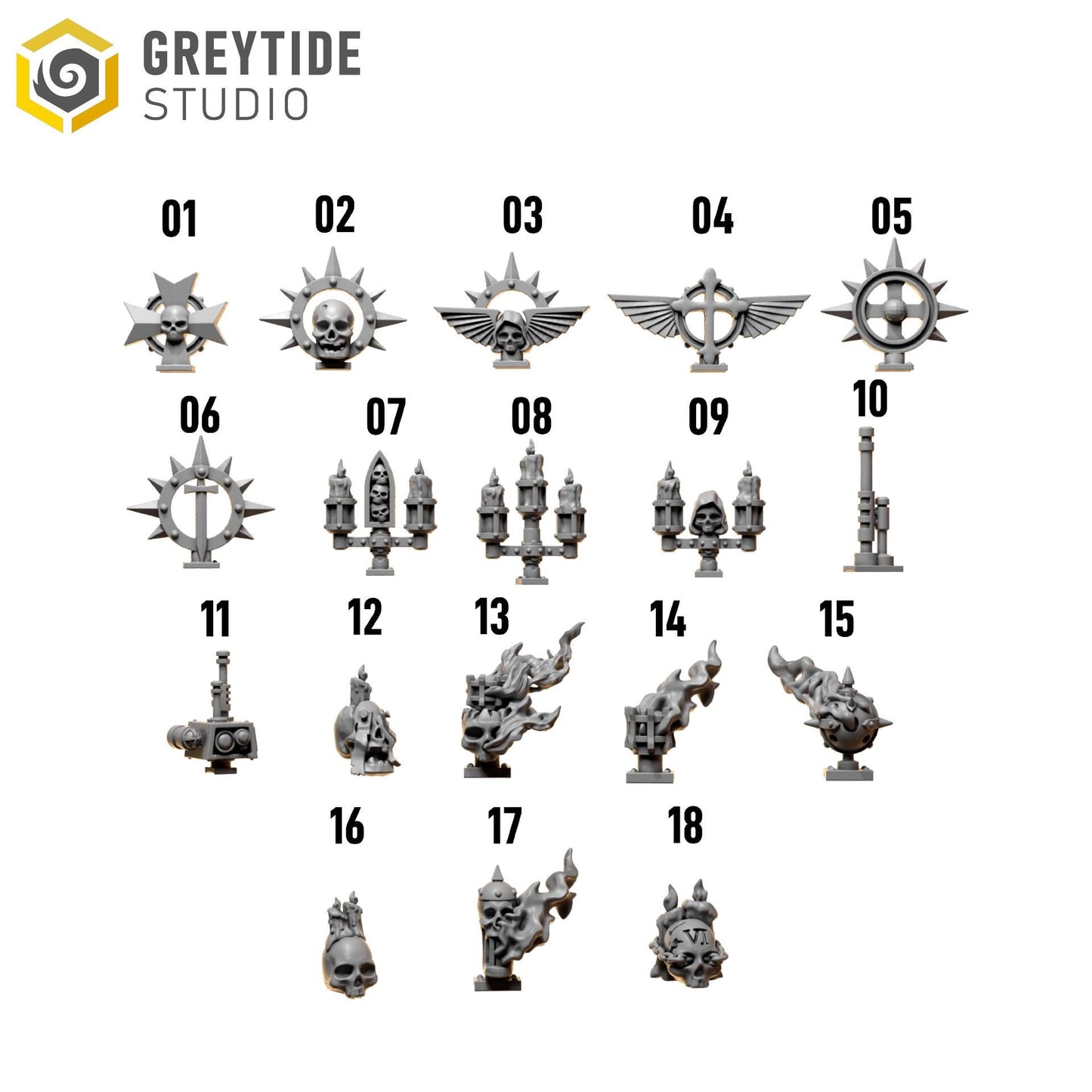 Backpack Toppers | Set of 18 Pieces | GreyTide Studio - Eternal Pilgrims | 12K Prints