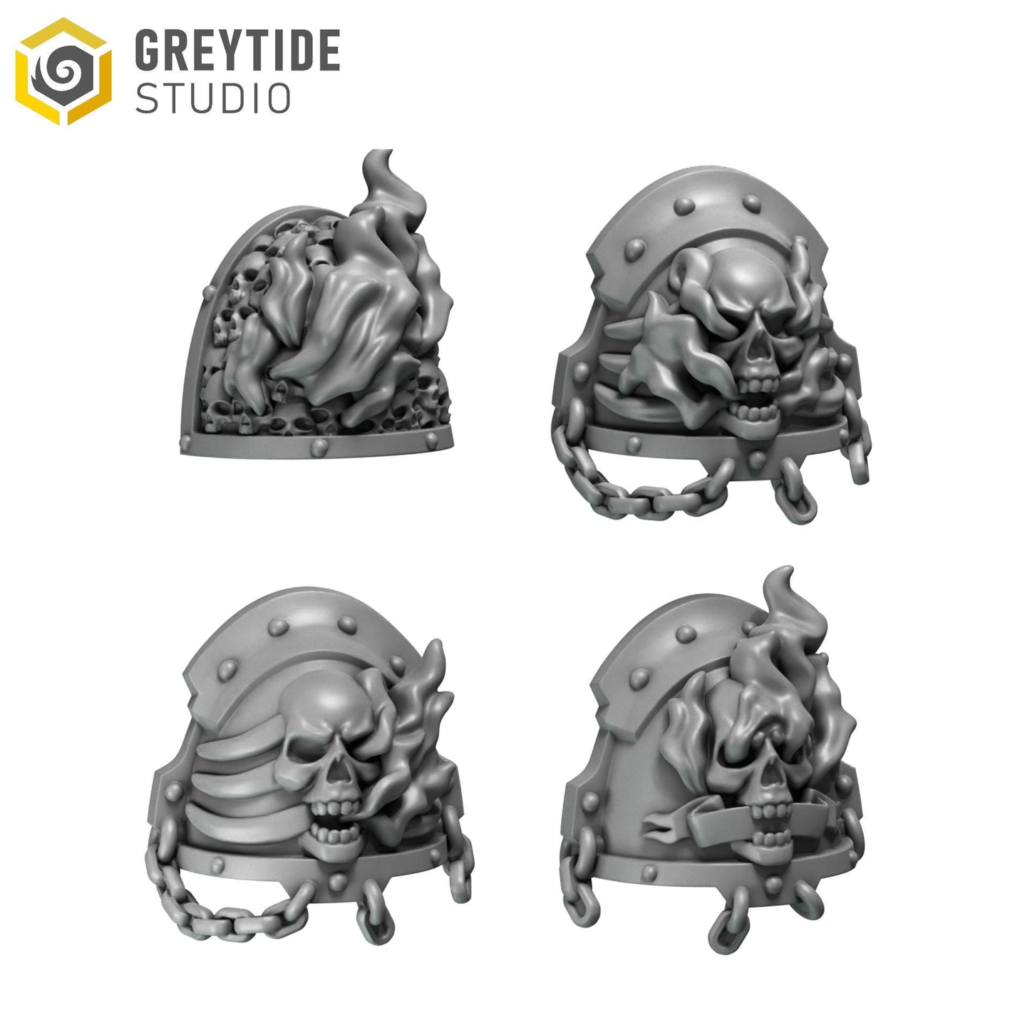 Cursed Company Shoulder Pads | Set of 12 Pieces | GreyTide Studio - Cursed Company | 12K Prints