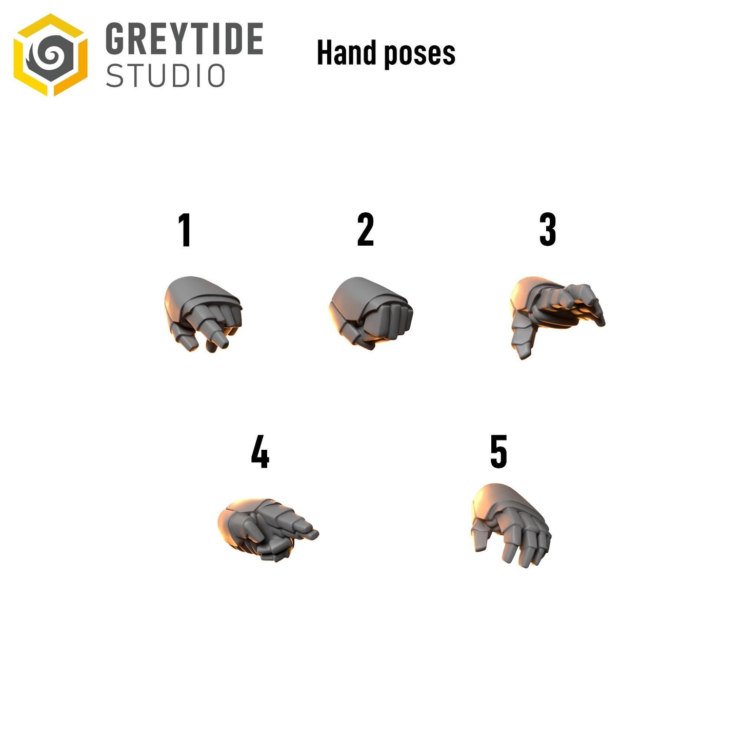 Hands | Set of 20 Pieces | GreyTide Studio - Anvil Wardens
