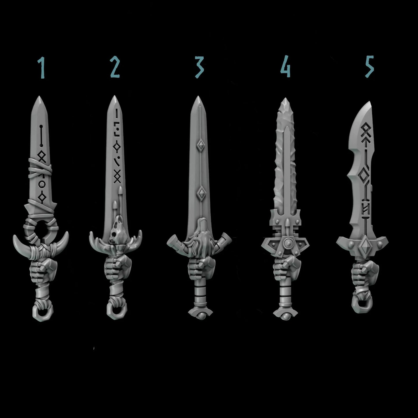 Swords | Set of 5 Pieces | GreyTide Studio - Primal Hound