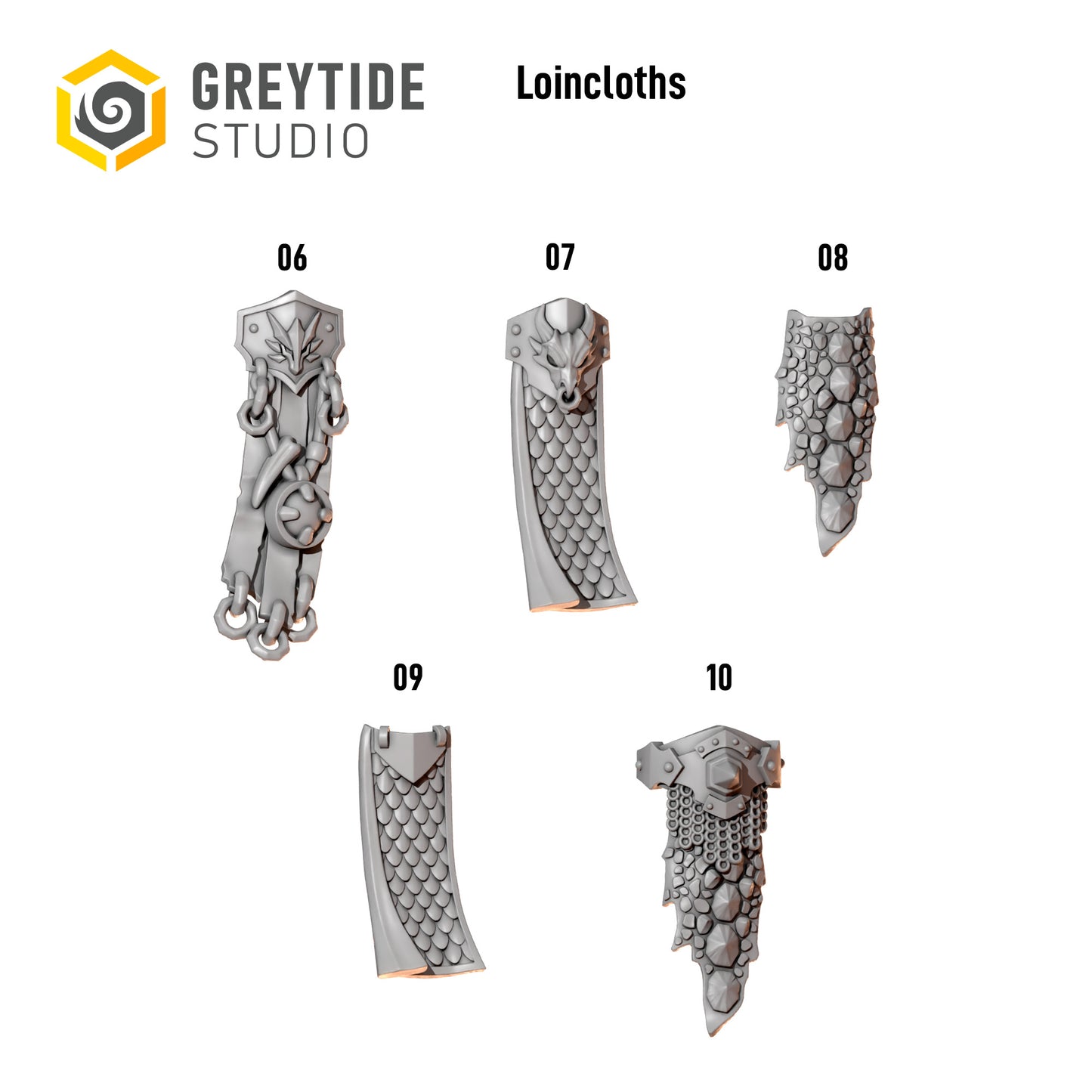 Loincloths #2 | Set of 5 Pieces | GreyTide Studio - Anvil Wardens