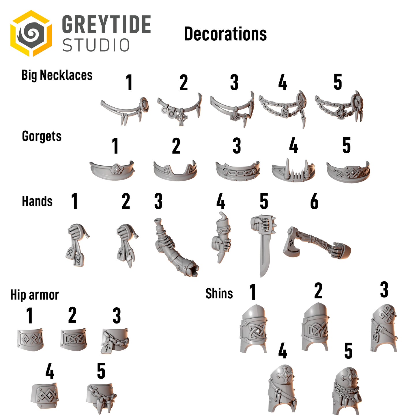 BIG Necklaces | Set of 10 Pieces | GreyTide Studio - Primal Hounds