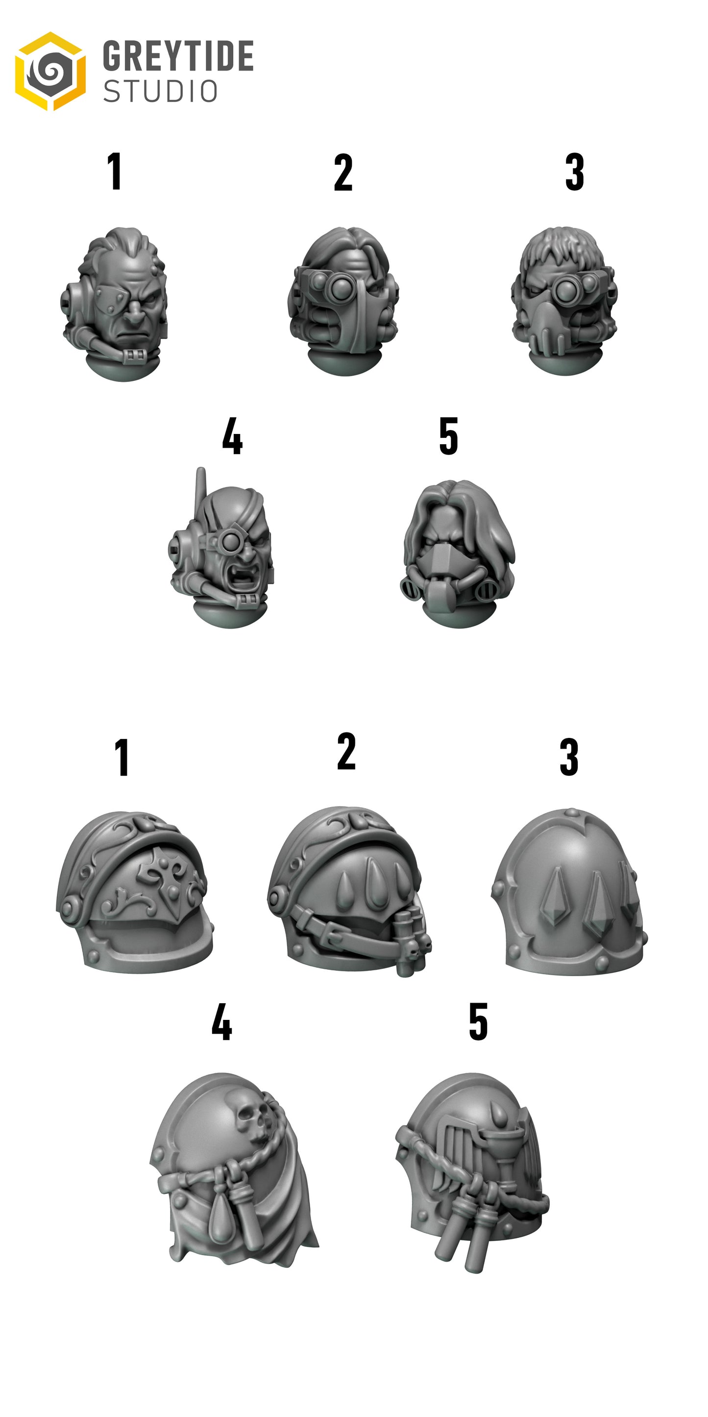 Ranger Shoulder Pads | Set of 10 Pieces | GreyTide Studio - Crimson Lords