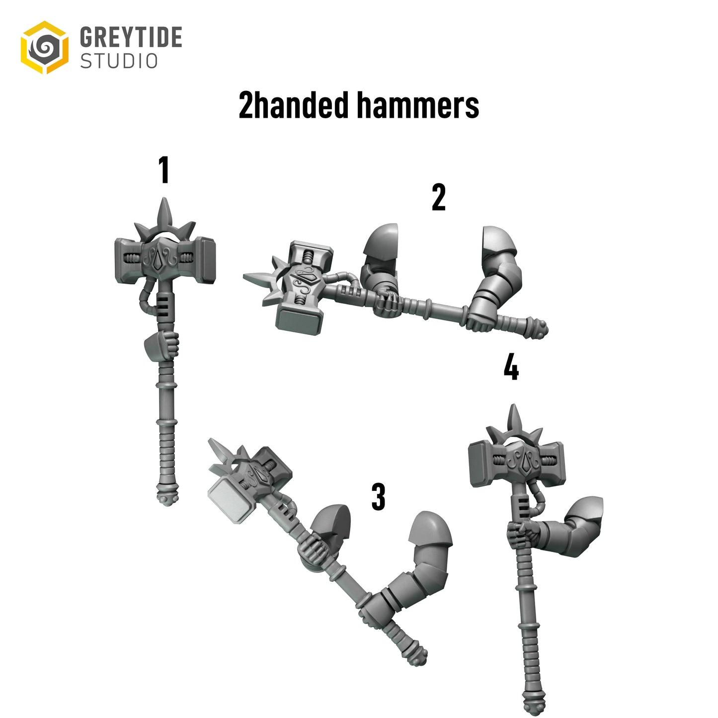 Two Handed Hammers | Set of 5 Pieces | GreyTide Studio - Crimson Lords