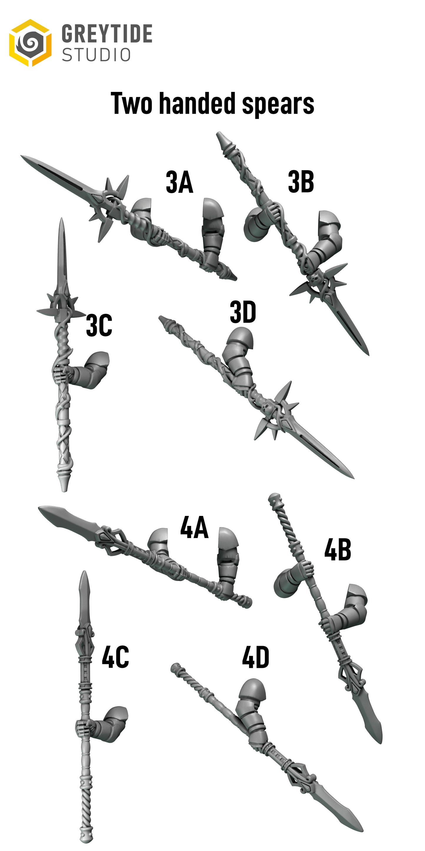 Spears #4 | Set of 5 Pieces | GreyTide Studio - Crimson Lords