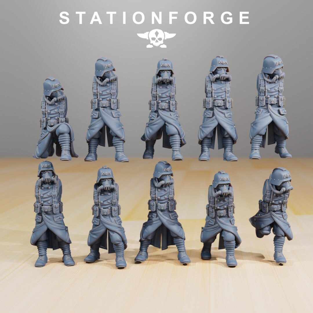 GrimGuard Infantry | Set of 10 Minis | StationForge | 12K Prints