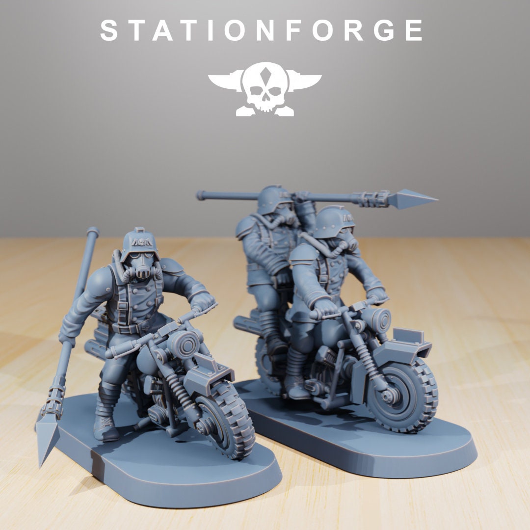 GrimGuard Death Bikers | Set of 10 Minis | StationForge | 12K Prints