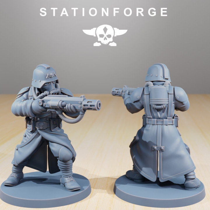 GrimGuard Command Force | Set of 5 Minis | StationForge | 12K Prints