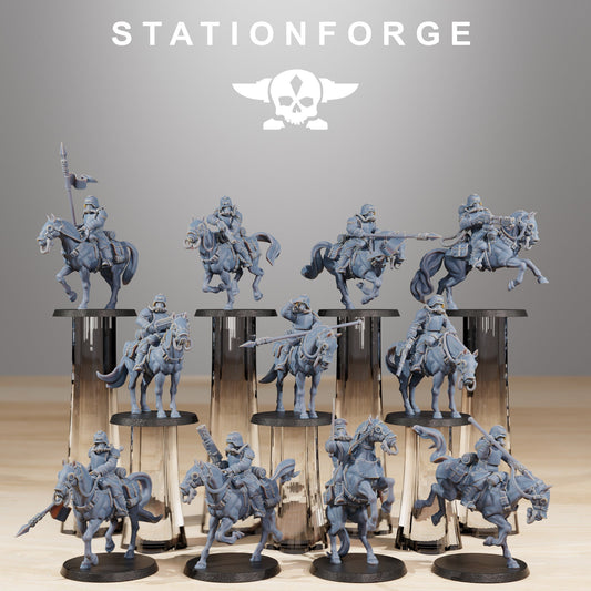 GrimGuard Cavalry | Station Forge | Set of 5 or 11 Minis | 12K Prints