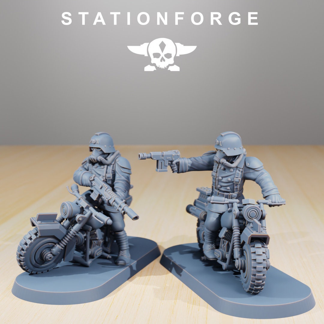 GrimGuard Death Bikers | Set of 10 Minis | StationForge | 12K Prints