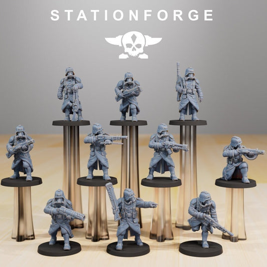 GrimGuard Infantry | Set of 10 Minis | StationForge | 12K Prints