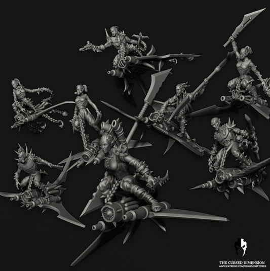 Speed Demons | Set of 5 or 8 Minis | Edge Miniatures - Cursed Elves | 12K Prints