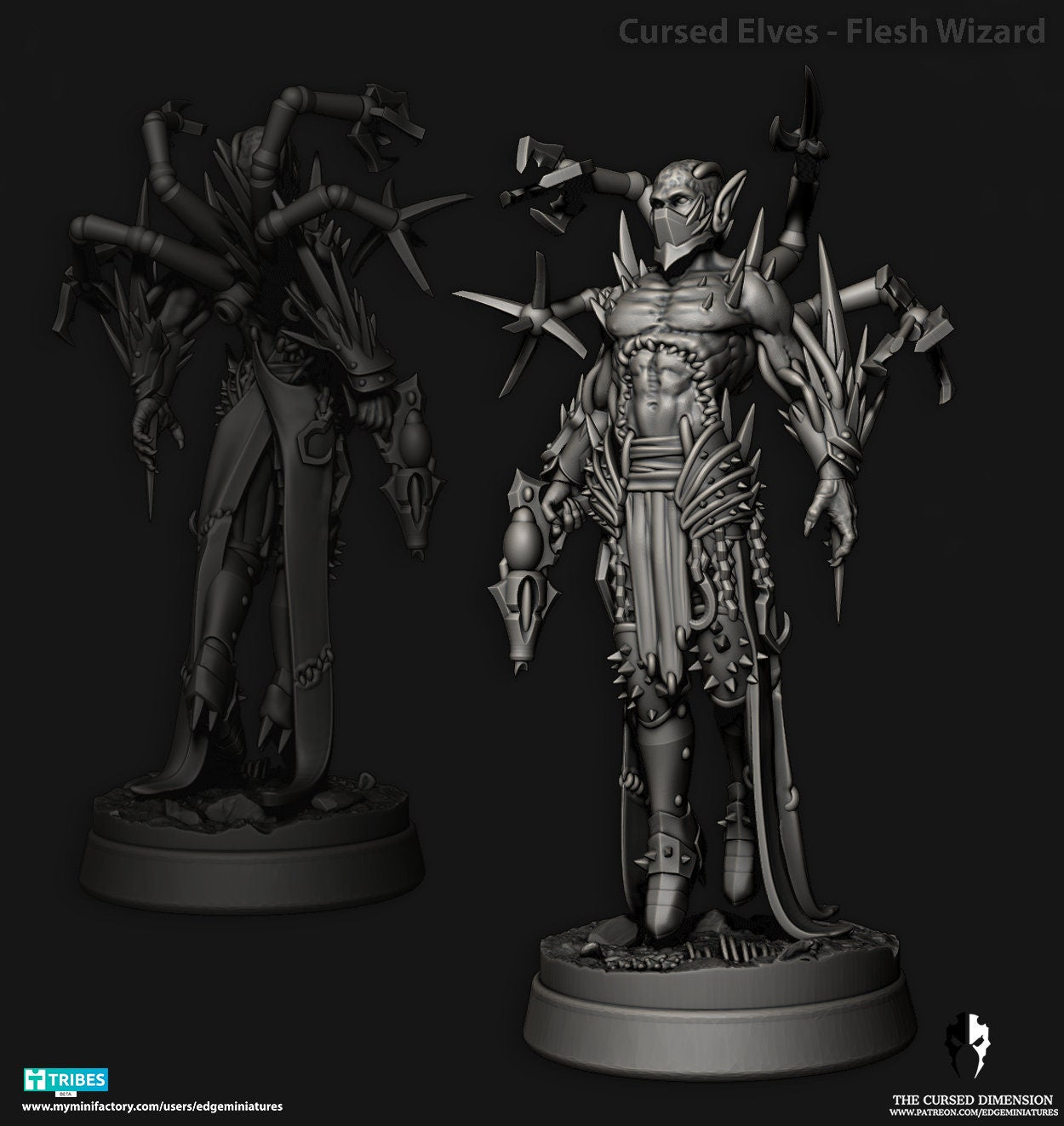 Flesh Wizard Coven Leader #7 | Edge Miniatures - Cursed Elves | 12K Prints