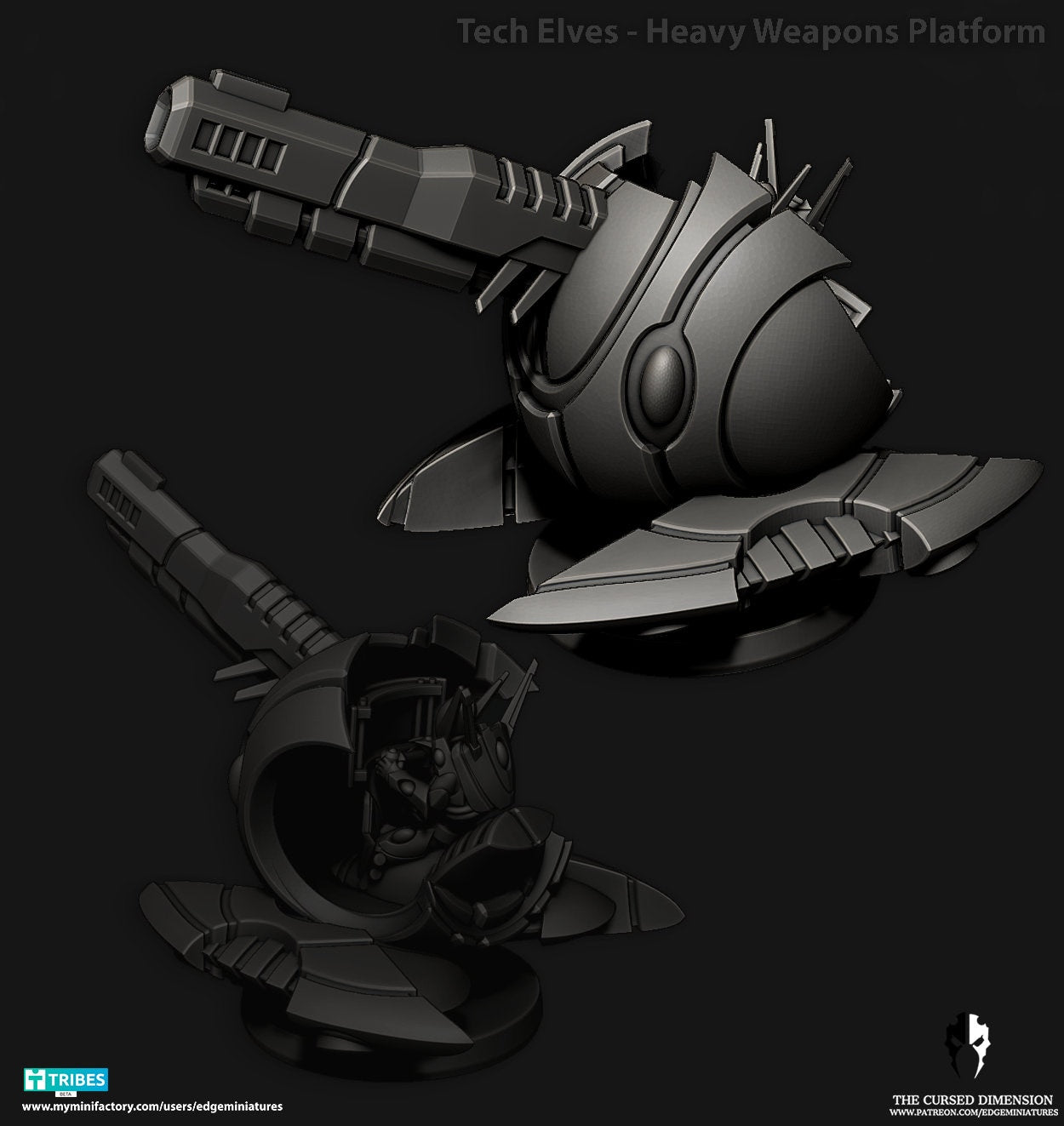 Heavy Support Platform | Edge Miniatures - Tech Elves Heavy Support | 12K Prints