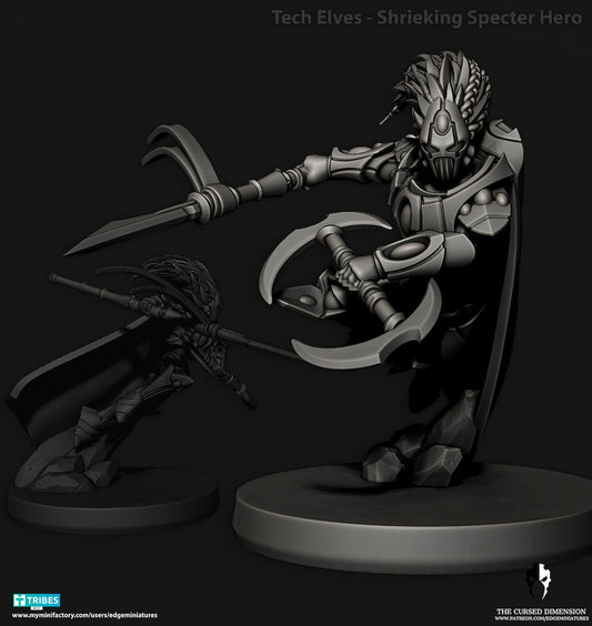 Shrieking Specters Hero | Edge Miniatures - Tech Elves Asssassins | 12K Prints