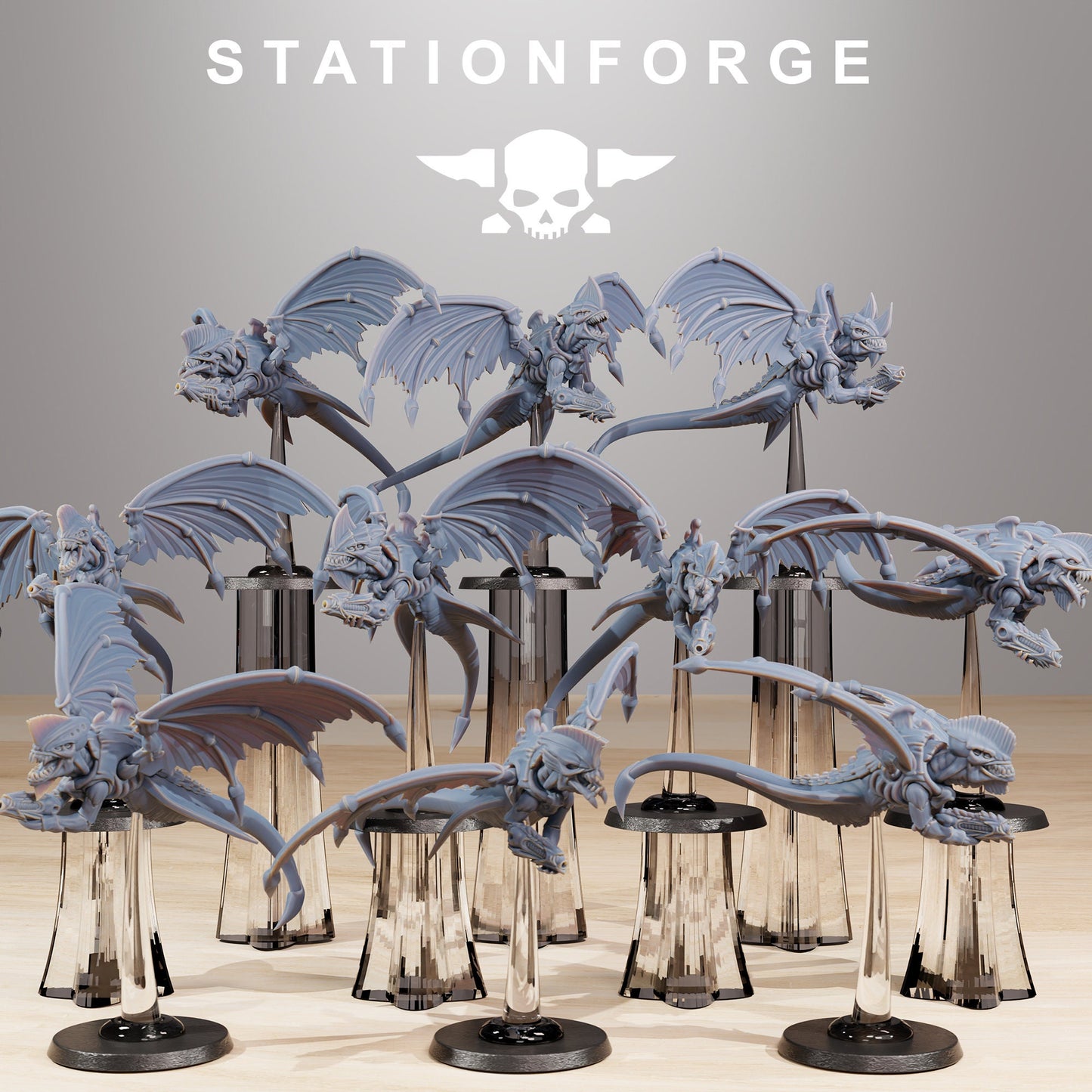 Xenarid Flyers | Set of 10 Minis | StationForge | 12K Prints