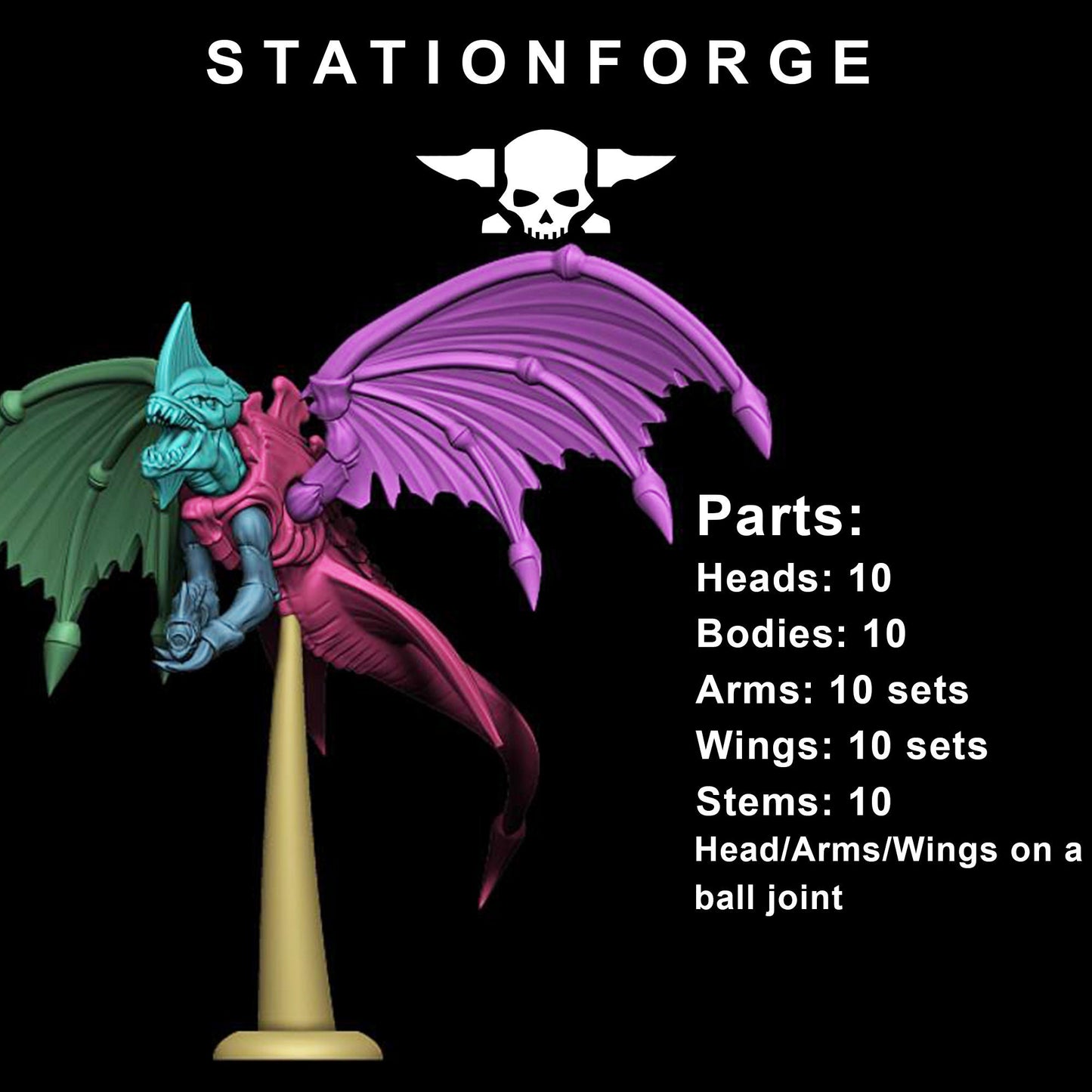 Xenarid Flyers | Set of 10 Minis | StationForge | 12K Prints
