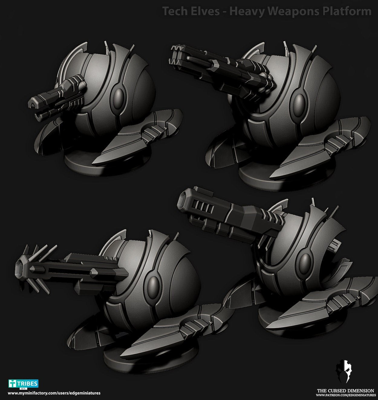 Heavy Support Platform | Edge Miniatures - Tech Elves Heavy Support | 12K Prints