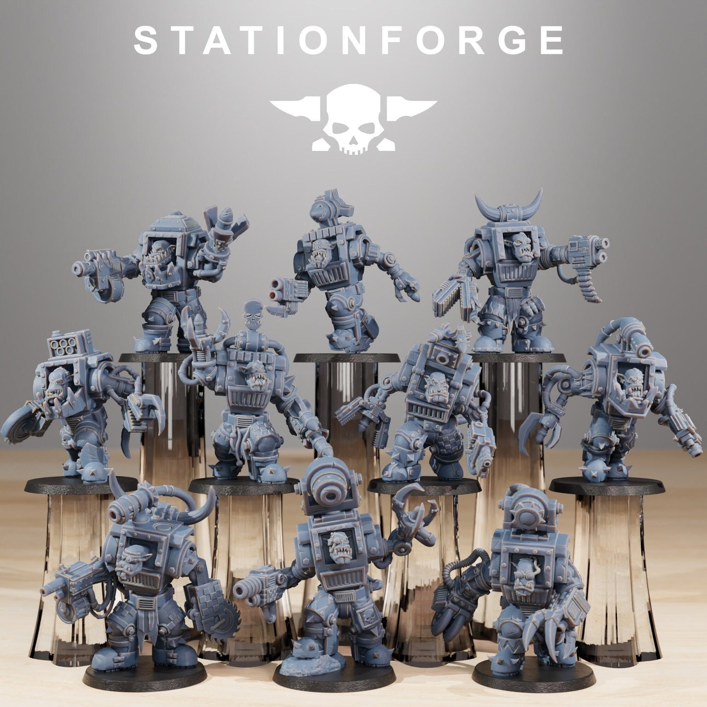 Orkaz Steelbrutes | Set of 10 Minis | StationForge | 12K Prints