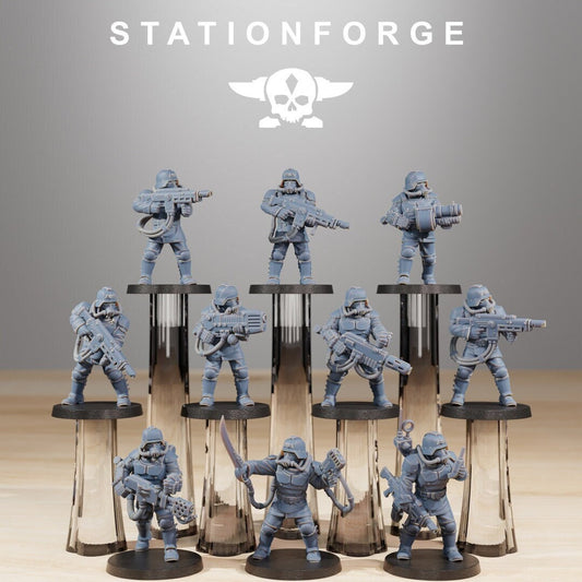 GrimGuard Commandos | Set of 10 Minis | StationForge | 12K Prints