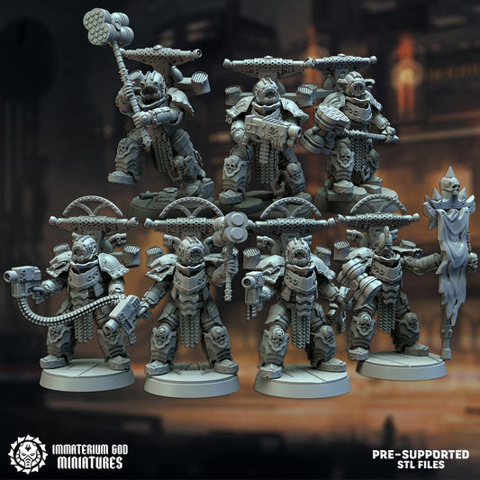 Black Steel Gladiators | Dark Iron Foundry | Immaterium God Miniatures | 12K Prints