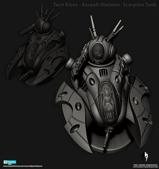 Scorpion Tank | Edge Miniatures - Tech Elves Assault Divisions | 12K Prints