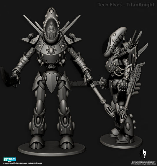 Titan Knight | Edge Miniatures - Tech Elves Gods And Titan Knights | 12K Prints