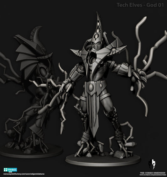God #01 - Tech Elves | Edge Miniatures - Tech Elves Gods And Titan Knights | 12K Prints