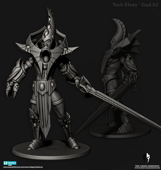 God #02 - Tech Elves | Edge Miniatures - Tech Elves Gods And Titan Knights | 12K Prints