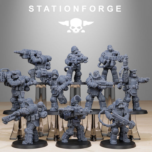 GrimGuard Armored Squad Reborn | Set of 10 Minis | StationForge | 12K Prints