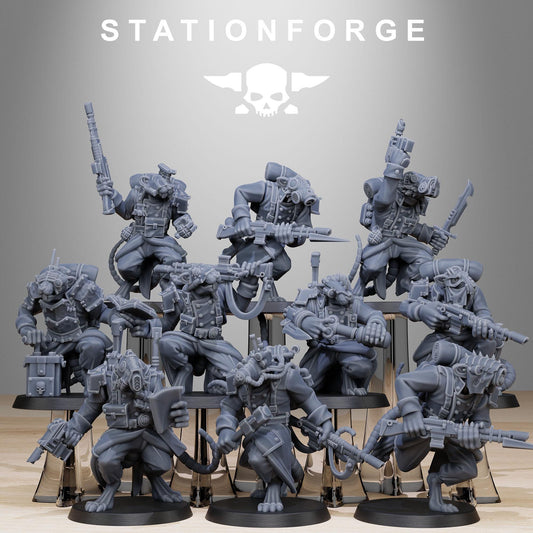 GrimGuard Raticus | Set of 10 Minis | StationForge | 12K Prints