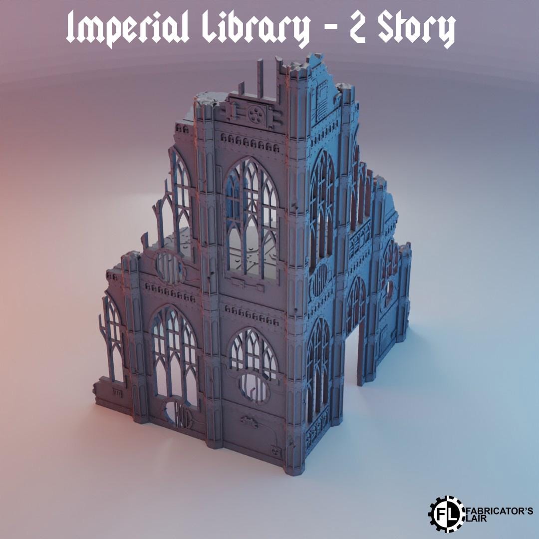 Imperial Library - 2 Storey | Wargaming Terrain For Tabletop Wargames, Buildings / Scatter 10th Edition, Combat Patrol, Competitive 40K