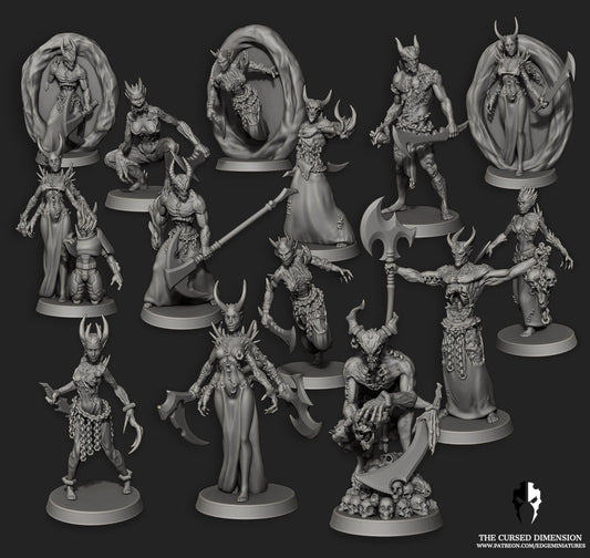 Cursed Warriors | Set of 14 Minis | Edge Miniatures - Cursed Elves | 12K Prints