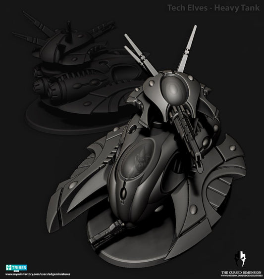 Heavy Tank | Edge Miniatures - Tech Elves Heavy Support V2 | 12K Prints