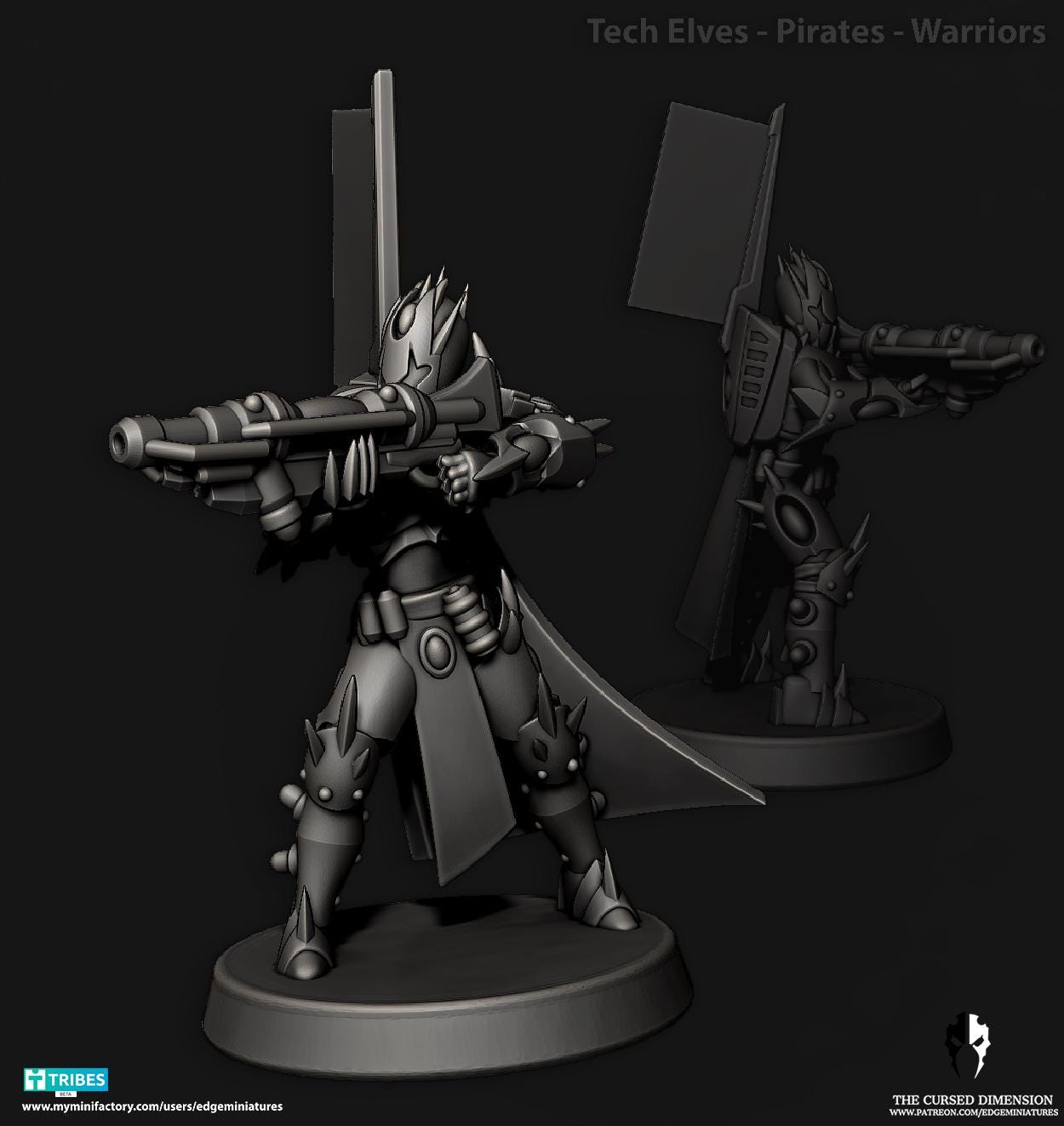 Warriors | Set of 12 Minis | Edge Miniatures - Tech Pirates Patrol Squad | 12K Prints