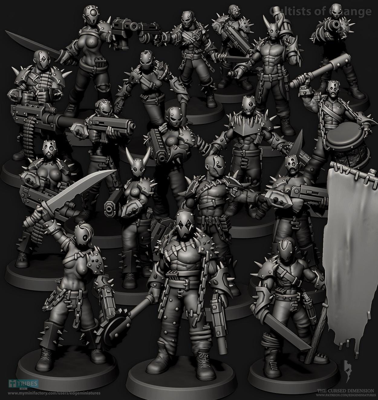 Cultists of Change | Set of 18 Minis | Edge Miniatures - Followers of Change | 12K Prints
