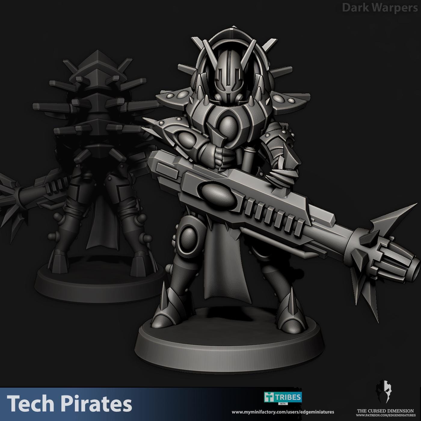 Dark Warpers | Set of 5 Minis | Edge Miniatures - Tech Pirates | 12K Prints