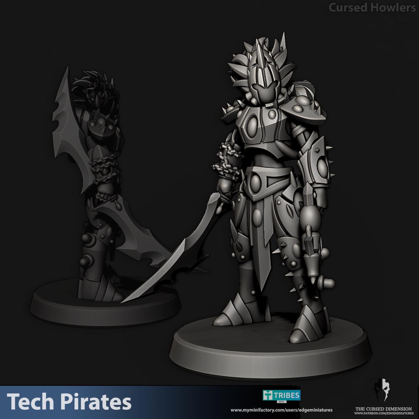 Cursed Howlers | Set of 7 Minis | Edge Miniatures - Tech Pirates | 12K Prints