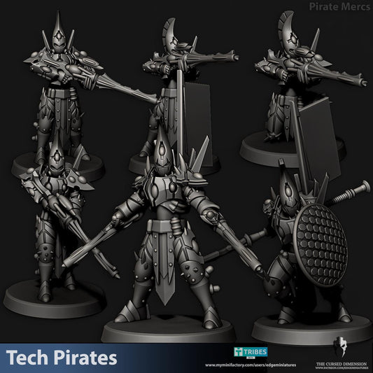 Pirate Mercs | Set of 6 Minis | Edge Miniatures - Tech Pirates | 12K Prints