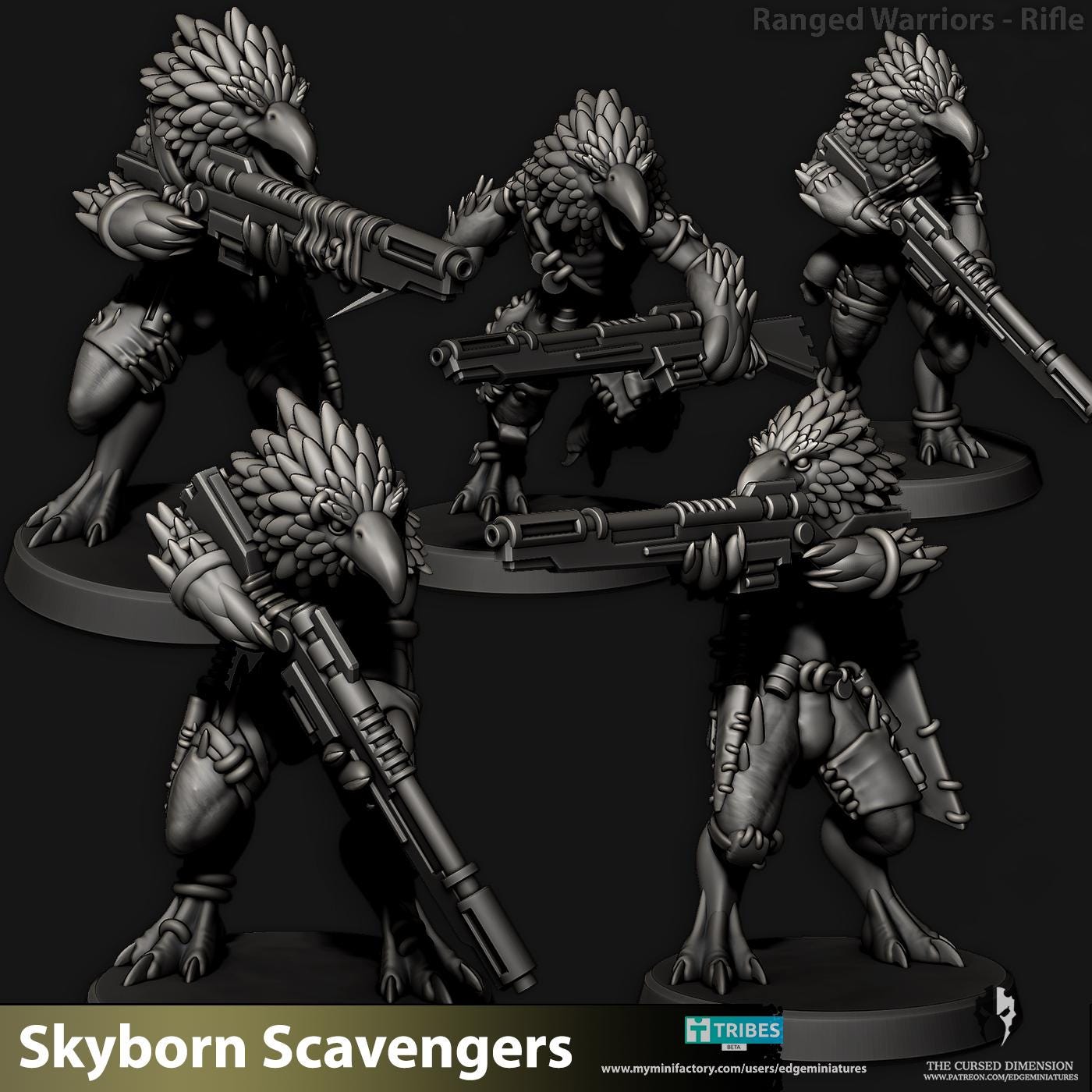 Ranged Patrol | Set of 20 Minis | Edge Miniatures - Skyborn Scavengers | 12K Prints