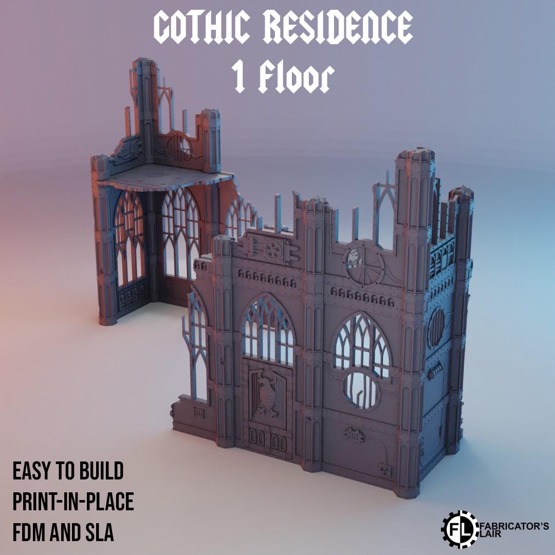 Gothic Residence - 1 Storey | Wargaming Terrain For Tabletop Wargames, Buildings / Scatter 10th Edition, Combat Patrol, Competitive 40K
